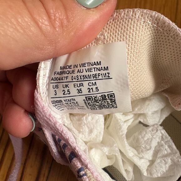 Converse All Star low top purple foliage low top girls platform sneakers SIZE 3 - Picture 7 of 8